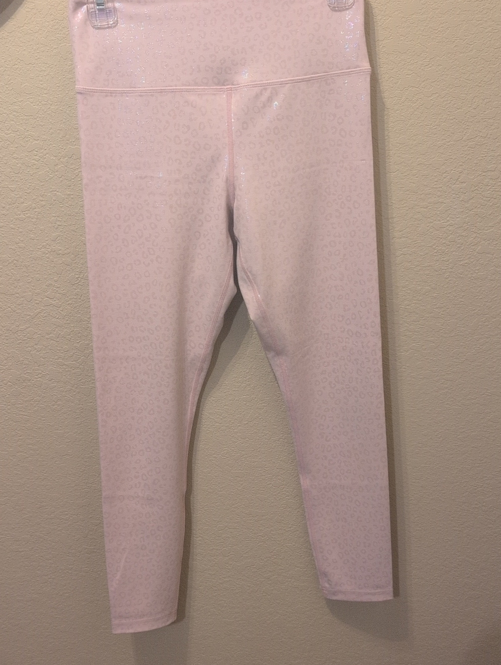 High-Rise Pale Pink Leopard-Print Leggings